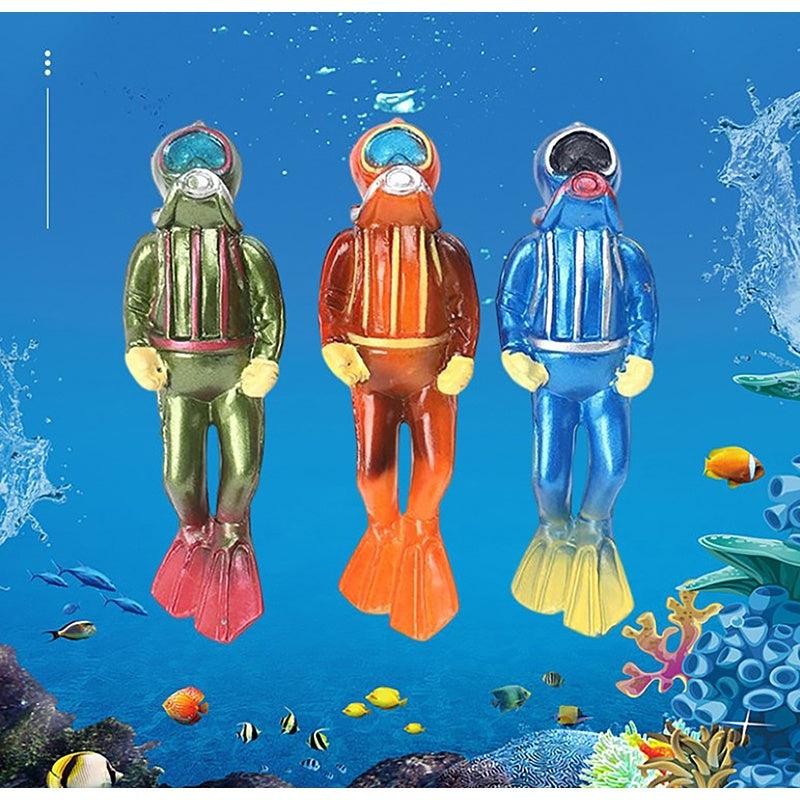 Fish Tank Diver Decoration Floating Diver Ornaments Small Diver With Ball