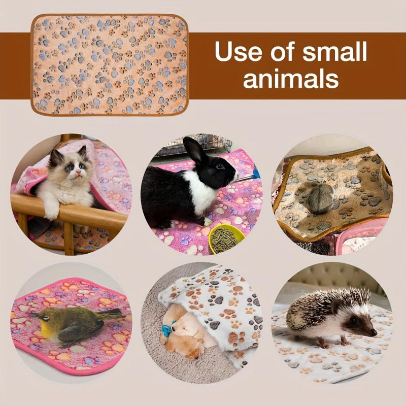 3pcs Washable Small Pet Blankets for Cage - Soft & Absorbent Bedding Mats