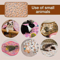 3pcs Washable Small Pet Blankets for Cage - Soft & Absorbent Bedding Mats