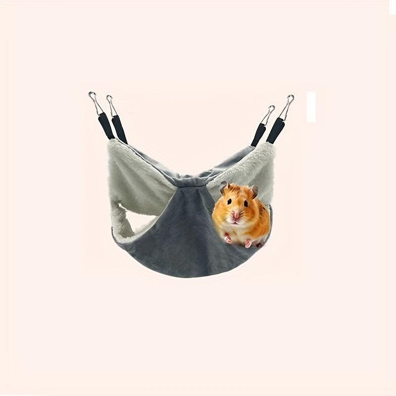 Cozy Double Layer Pet Nest Plush Hammock Bed For Hamsters