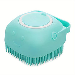 Silicone Pet Bath Brush with Shampoo Dispenser for Grooming