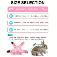 Comfortable Breathable Rabbit Harness Leash - Rabbit Vest & Breathable Leash Set