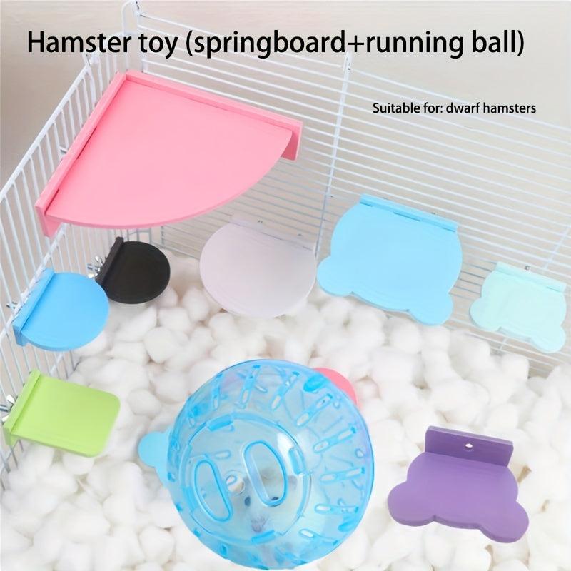 Self Assembling Hamster Toys Set - Mini Running Wheels and Spinning Balls