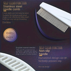 Cat & Dog Flea Removal Comb - Pet Hair & Lint Cleaner