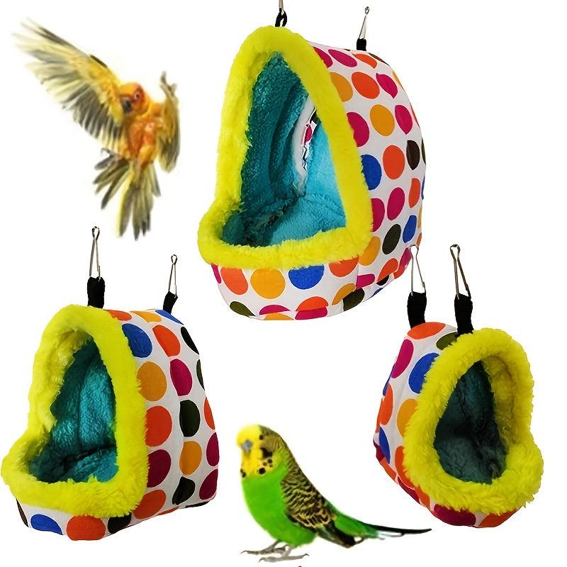 Winter Parrot Bed Hanging Sleeping Bag Cave Hut Soft Warm Parrot Toy Hammock