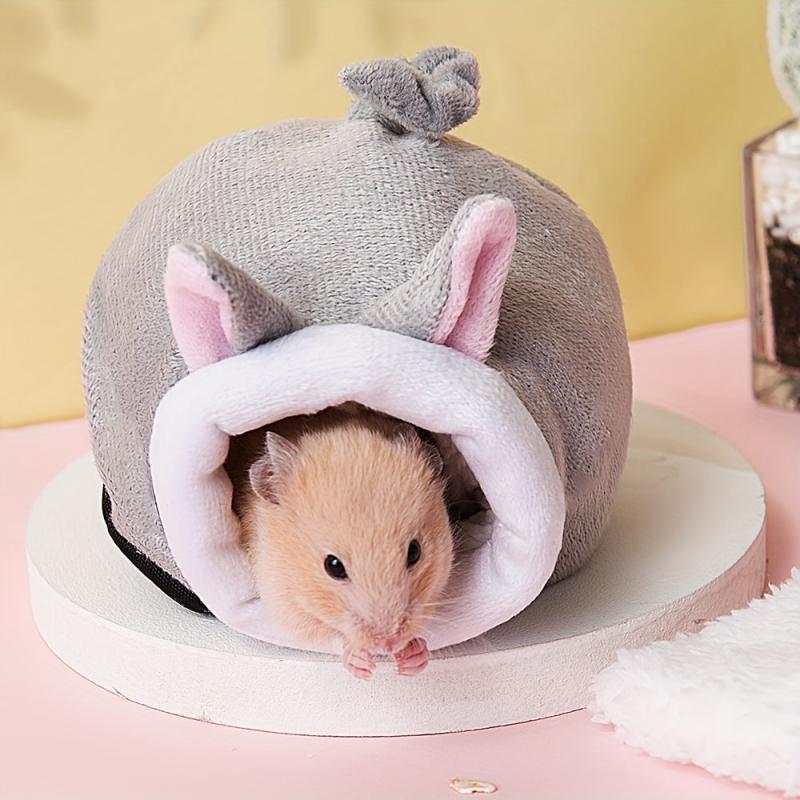 Gray Mouse Shaped Baby Squirrel Nest Hamster Sleeping Bag