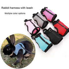 Adjustable Rabbit Harness with Rope, Breathable Small Pet Leash Vest
