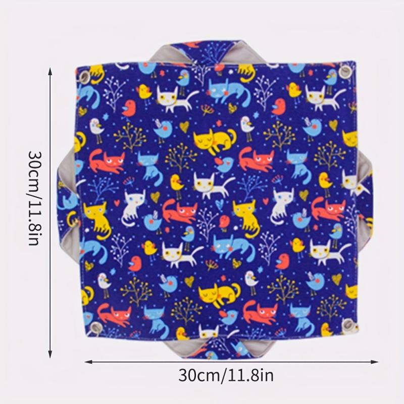 Small Pet Hammock Cartoon Print Hanging Hamster Nest