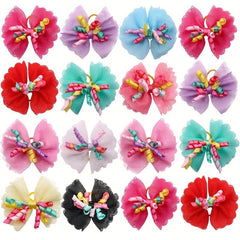 5pcs Lace Pet Bow for Dogs Stylish Pet Headwear