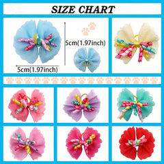 5pcs Lace Pet Bow for Dogs Stylish Pet Headwear