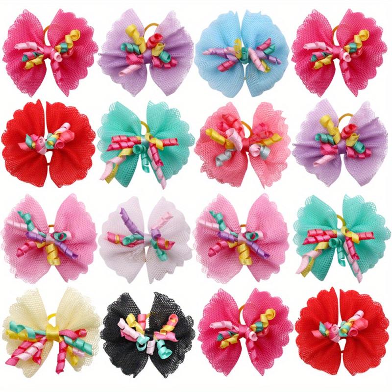 5pcs Lace Pet Bow for Dogs Stylish Pet Headwear