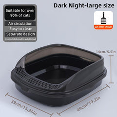 Anti-Splashing Cat Litter Box, Detachable Basin, High Fence Cat Toilet