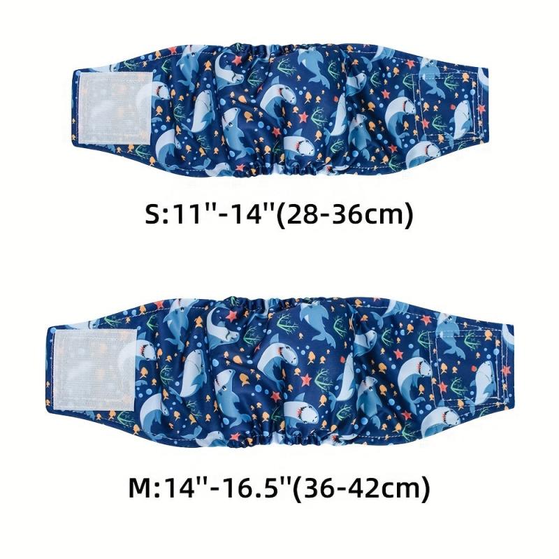 Washable Reusable Belly Wrap Diapers for Small Male Dogs