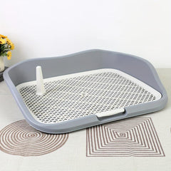 Washable Dog Potty Trainer with Raised Fence and Pee Post