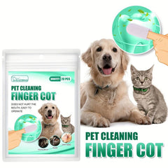 Pet Teeth Cleaning Wipes - Dental Care Finger Wipes 20pcs Bag Dogs Cats