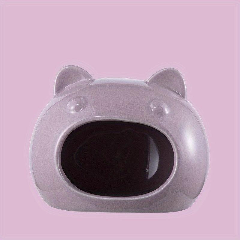 Ceramic Pet Cat House for Small Animals - Hamster Hideout Bed