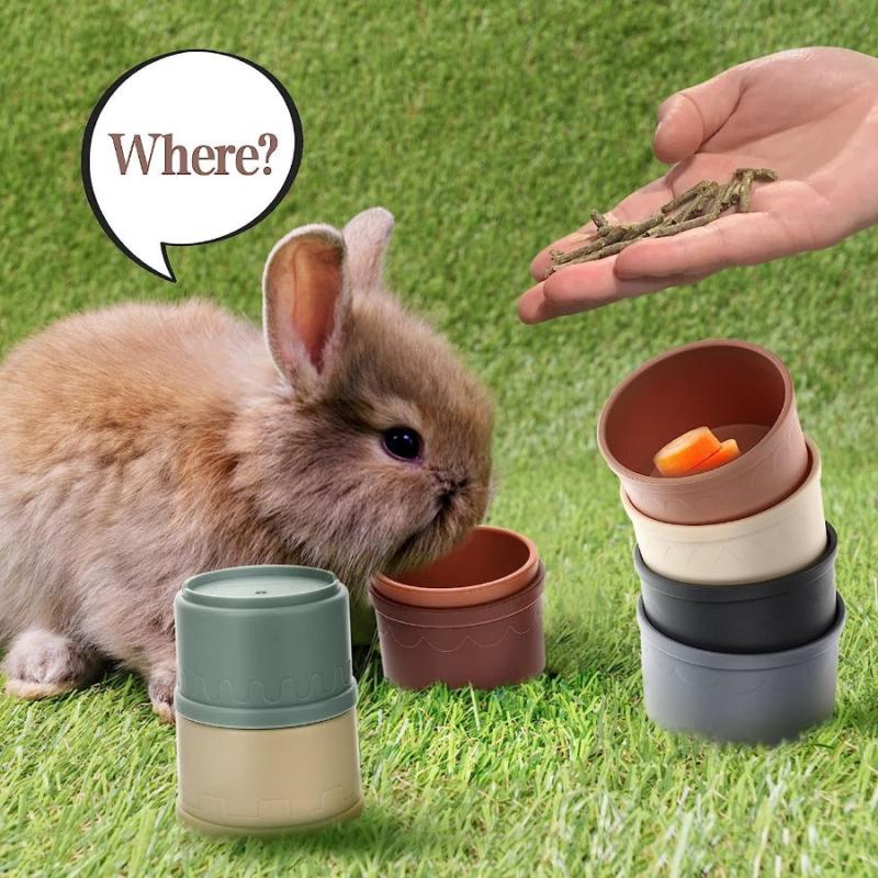 8 Pcs Colorful Stacking Cups for Rabbits, Reusable Bunny Toys