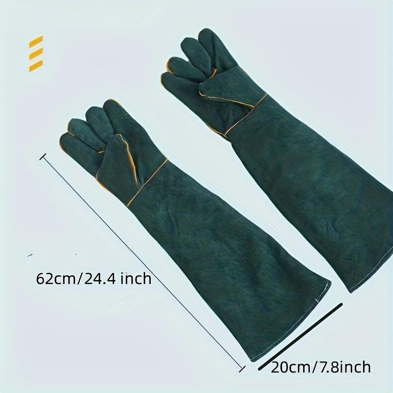 Bite Resistant Leather Dog Training Gloves - Protective Gloves