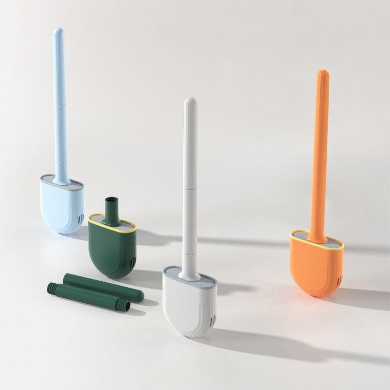 Leak Proof Silicone Toilet Brush with Quick Drying Holder