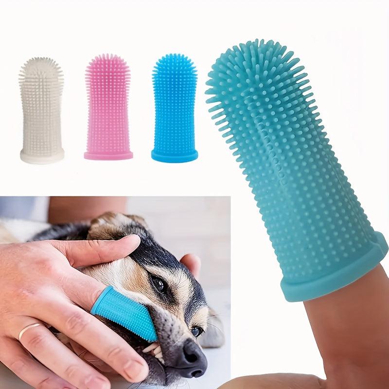 Silicone Pet Fingertip Toothbrush Soft Bristle Dog Cat Teeth Cleaning