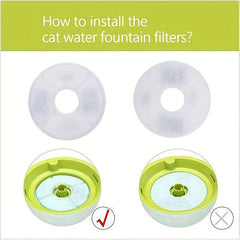 12 Pack Cat Water Fountain Replacement Filters with Activated Charcoal & Resin