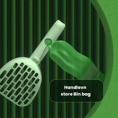 Pet Litter Scooper with Integrated Handle for Cat and Dog Cleaning