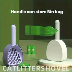 Pet Litter Scooper with Integrated Handle for Cat and Dog Cleaning