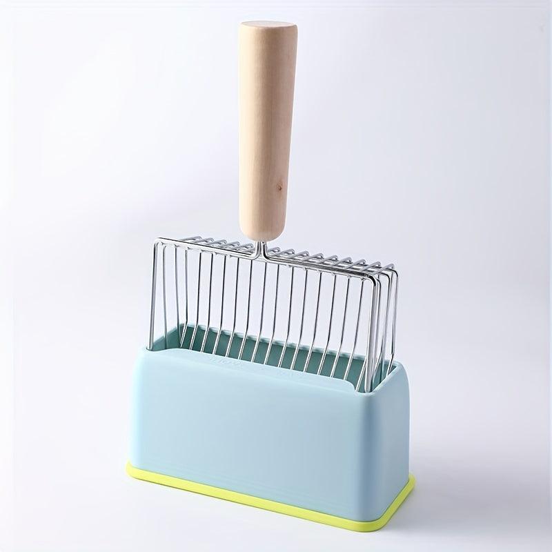 Stainless Steel Cat Litter Scoop Set with Holder