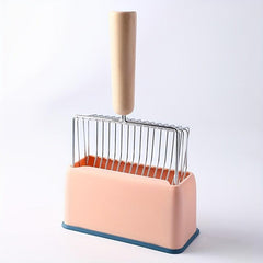 Stainless Steel Cat Litter Scoop Set with Holder
