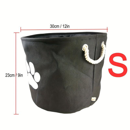 Round Collapsible Dog Storage Collection Bin Organizer