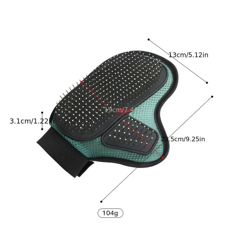 Pet Bath Grooming Glove With Tipped Pin Brush Dogs Cats Deshedding Groves