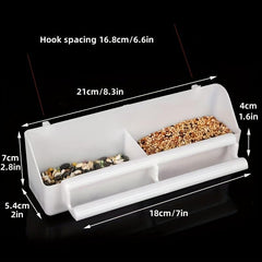 Double Dish Pet Bird Water Feeder