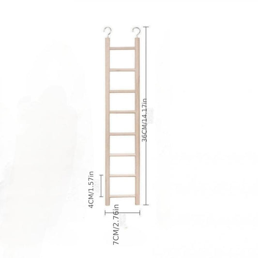 Wooden Parrot Toy Stand with Hamster Ladder