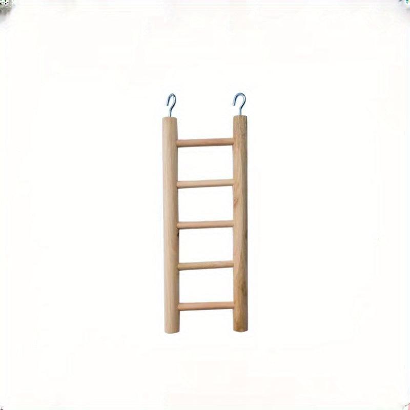 Wooden Parrot Toy Stand with Hamster Ladder