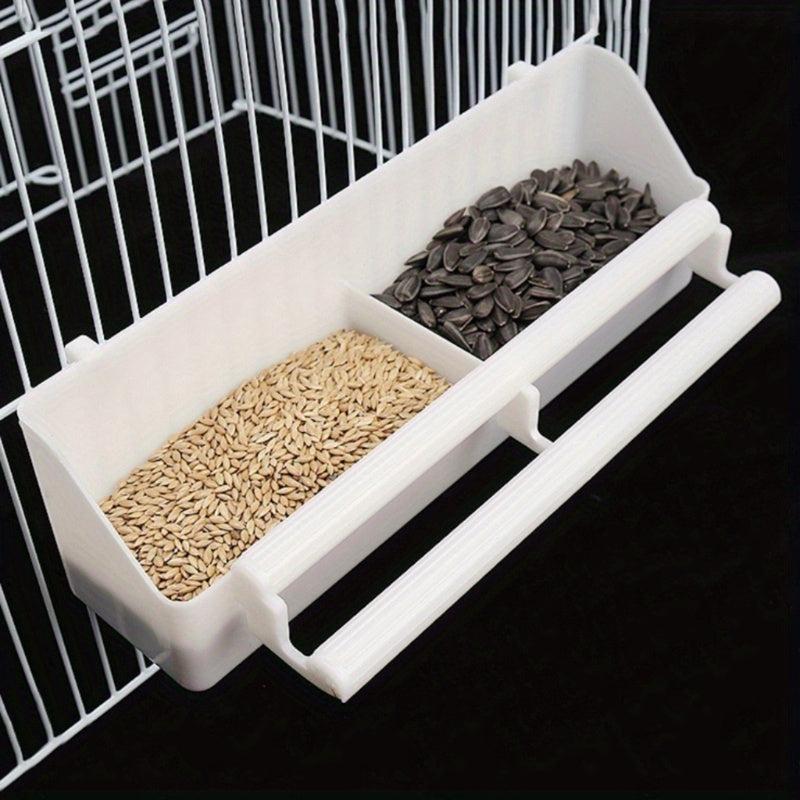 Double Plastic Pet Bird Water and Food Feeder Cup with Stand