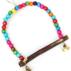 Rainbow Beads Log Standing Pole for Parrot Birds Fun Toy