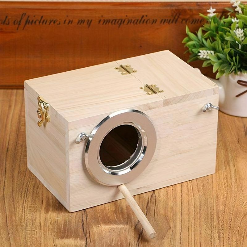 Wooden Bird Parakeet Nest House for Budgie Cockatiel Breeding
