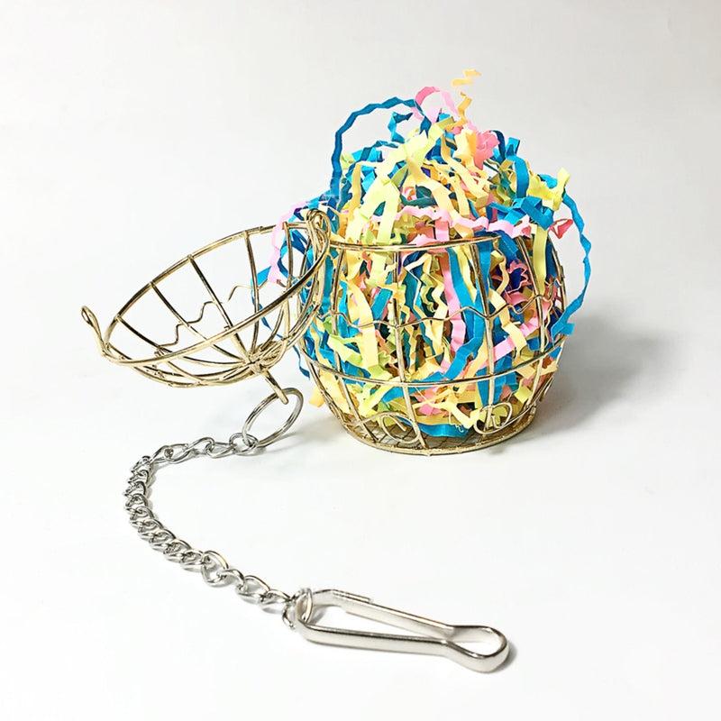 Metal Cage for Parrot Food Storage and Chewing