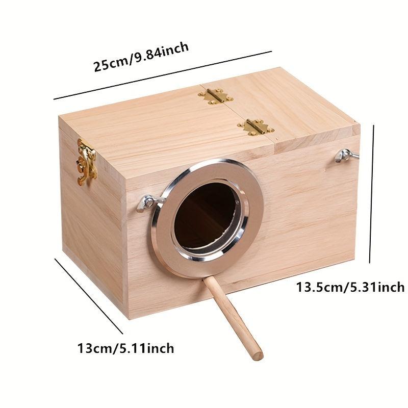 Wooden Pet Bird Nest Parrot Breeding Box Birdhouse Bridge - Pet Supplies