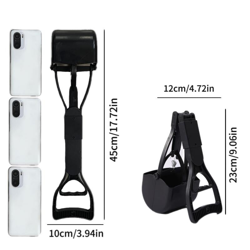 Foldable Dog Poop Scooper Long Handle Waste Picker for Outdoor Walking
