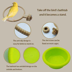Bird Bath for Parrots Canaries Finches Budgerigars