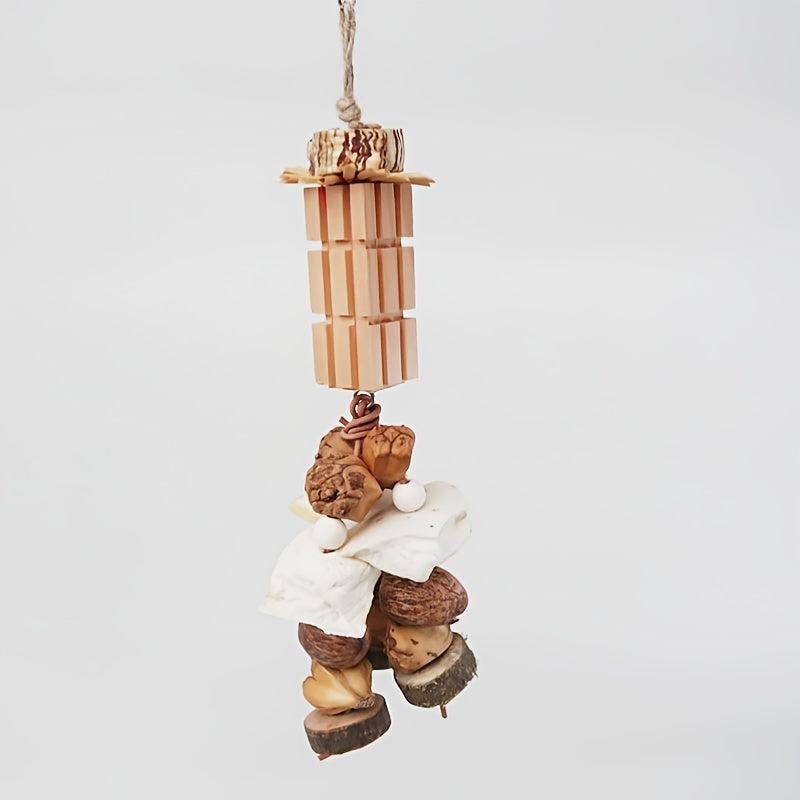 Wooden Gnawing Skewers Cuttlefish Bone Teething Toys for Pet Birds