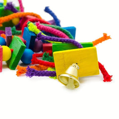 Colorful Rope Parrot Toy with Wooden Perches & Swing