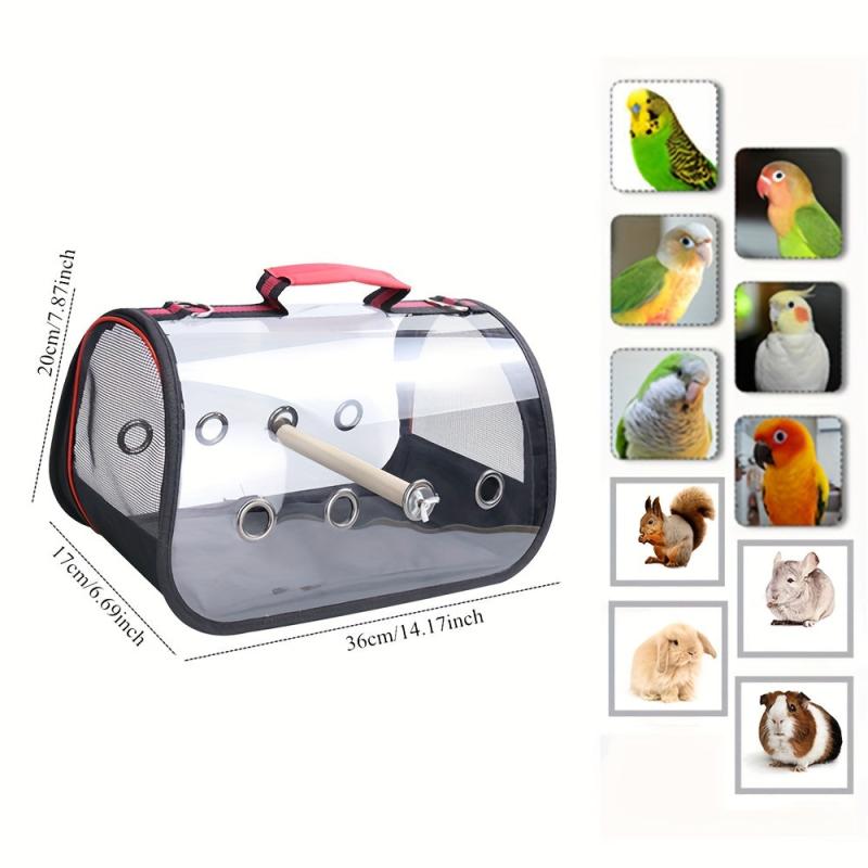 Portable Pet Carrier Parrot Travel Bag With Perch For Small Animals