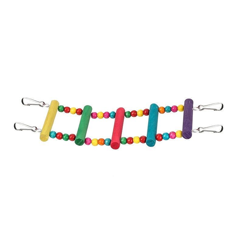 Bird Wooden Climbing Ladder Parrot Cloud Swing Toy