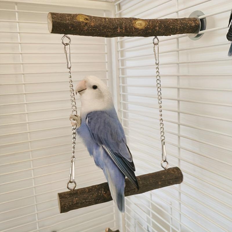 Bird Perch Cage Toy Parrot Wooden Swing Exercise Stands