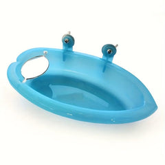 Reflective Parrot Bath Basin Bird Cage Accessory for Clean Birds