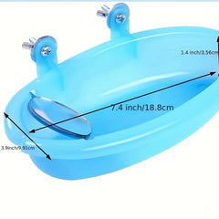 Reflective Parrot Bath Basin Bird Cage Accessory for Clean Birds