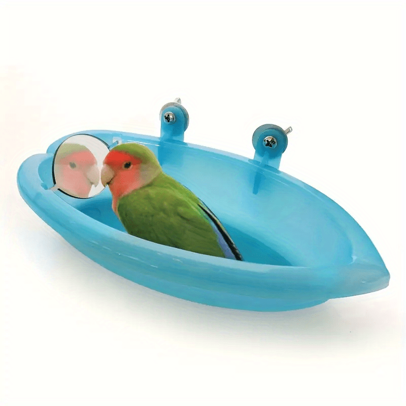 Reflective Parrot Bath Basin Bird Cage Accessory for Clean Birds
