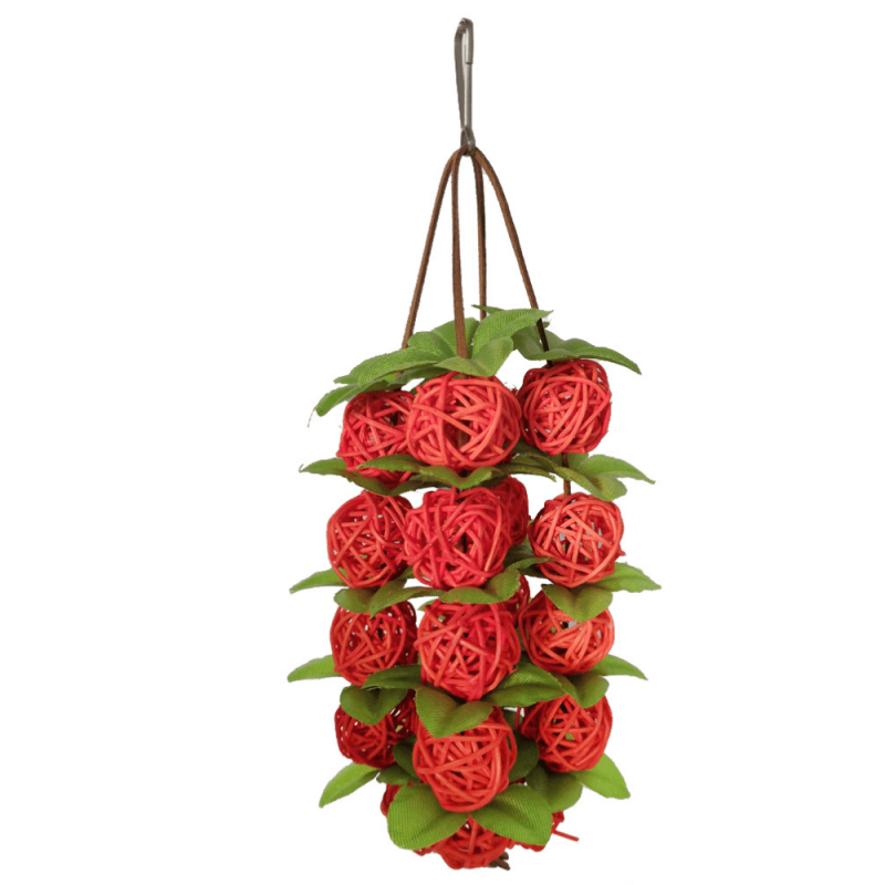 Parrot Toys Hanging Wooden Birds Ball Toy Bird Cage Bite Toys